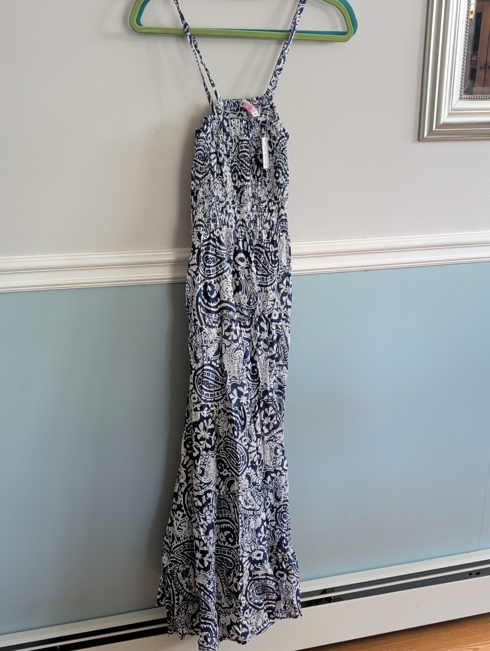 S. Top It Off Navy & White Printed Maxi Dress